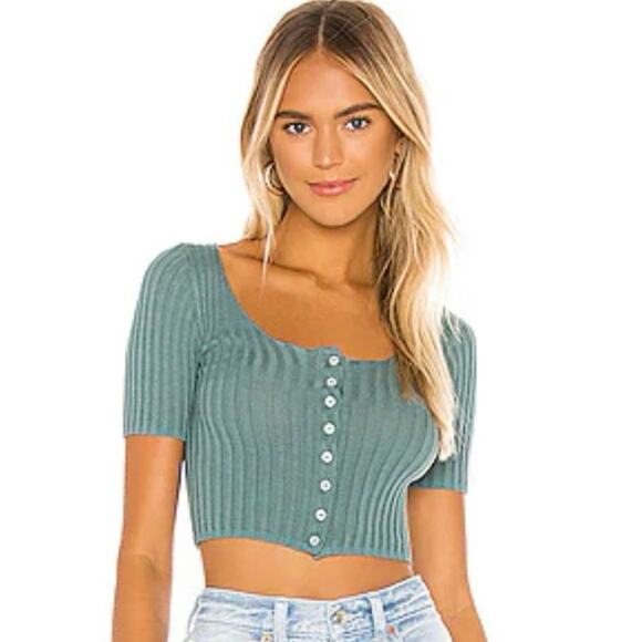 Free People Sweaters - Free People Size M Little Cutie Cardi Sweater Cropped Cardigan Green